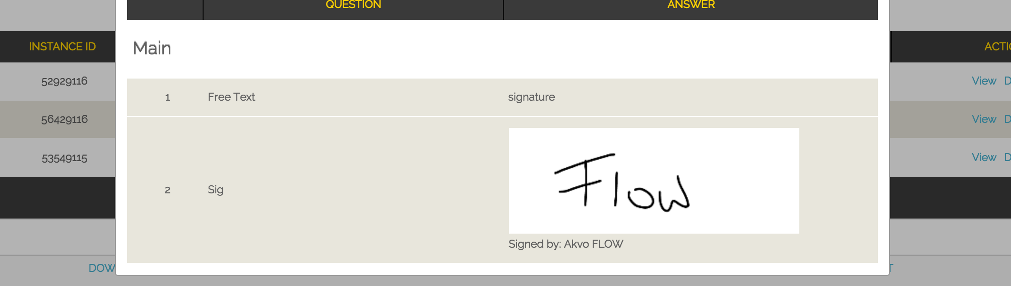 Capturing signatures on Akvo Flow